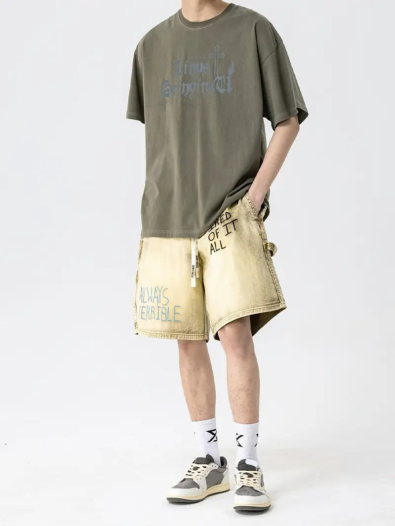 Men's Graphic Shorts with Side Loop