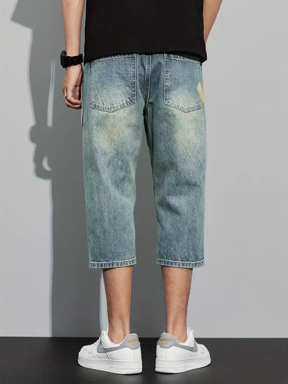 Men's Three-Quarter Length Shorts with Washed Finish