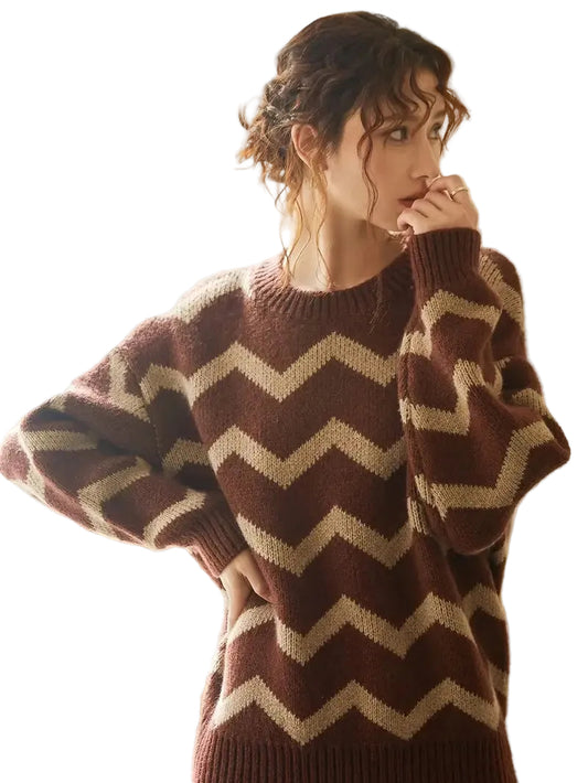 Women's Sweater with Zig Zag Pattern